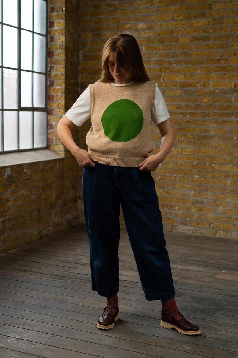Green Dot Knitted Top