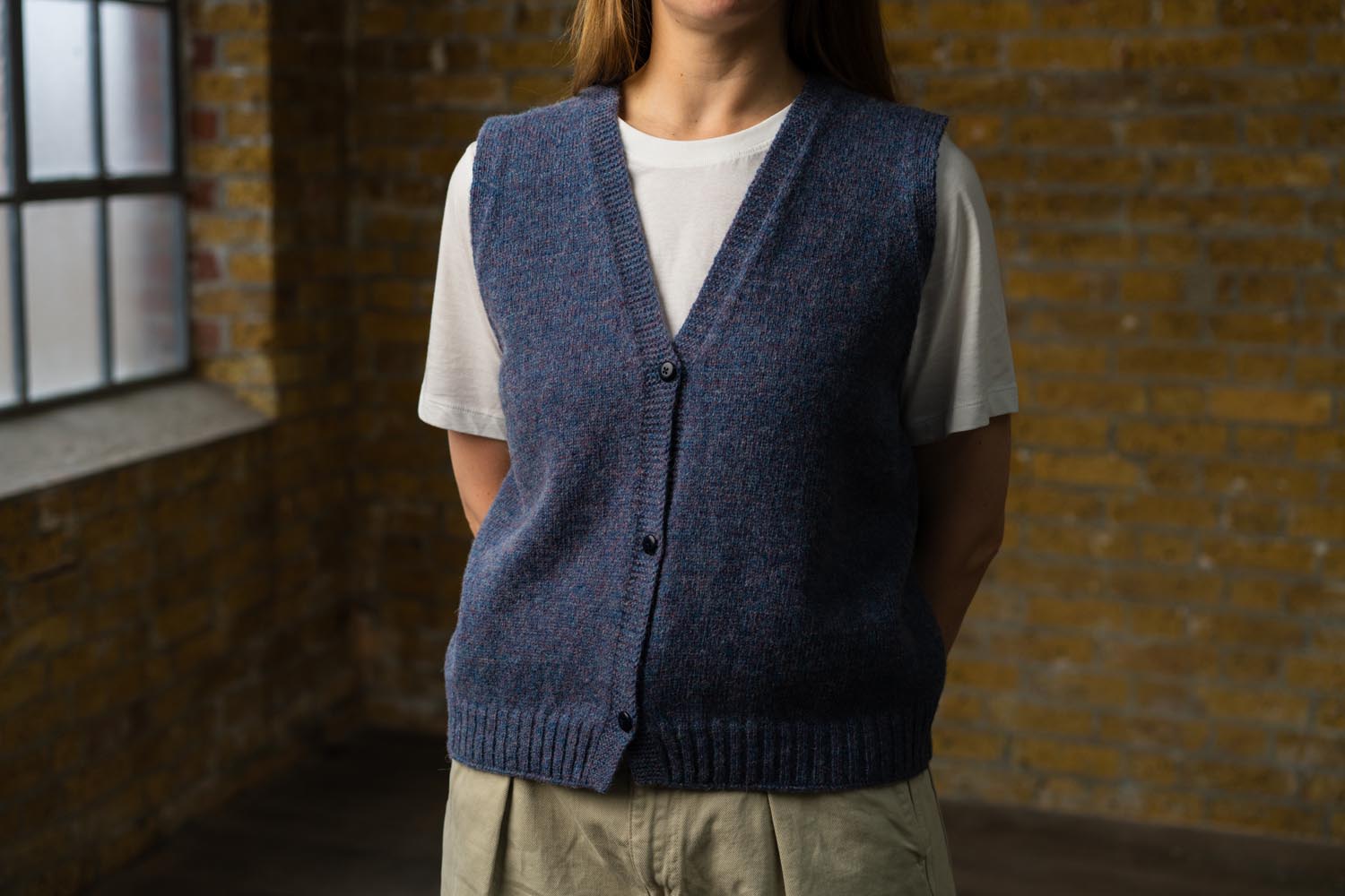 Button Up Vest | Cornflower