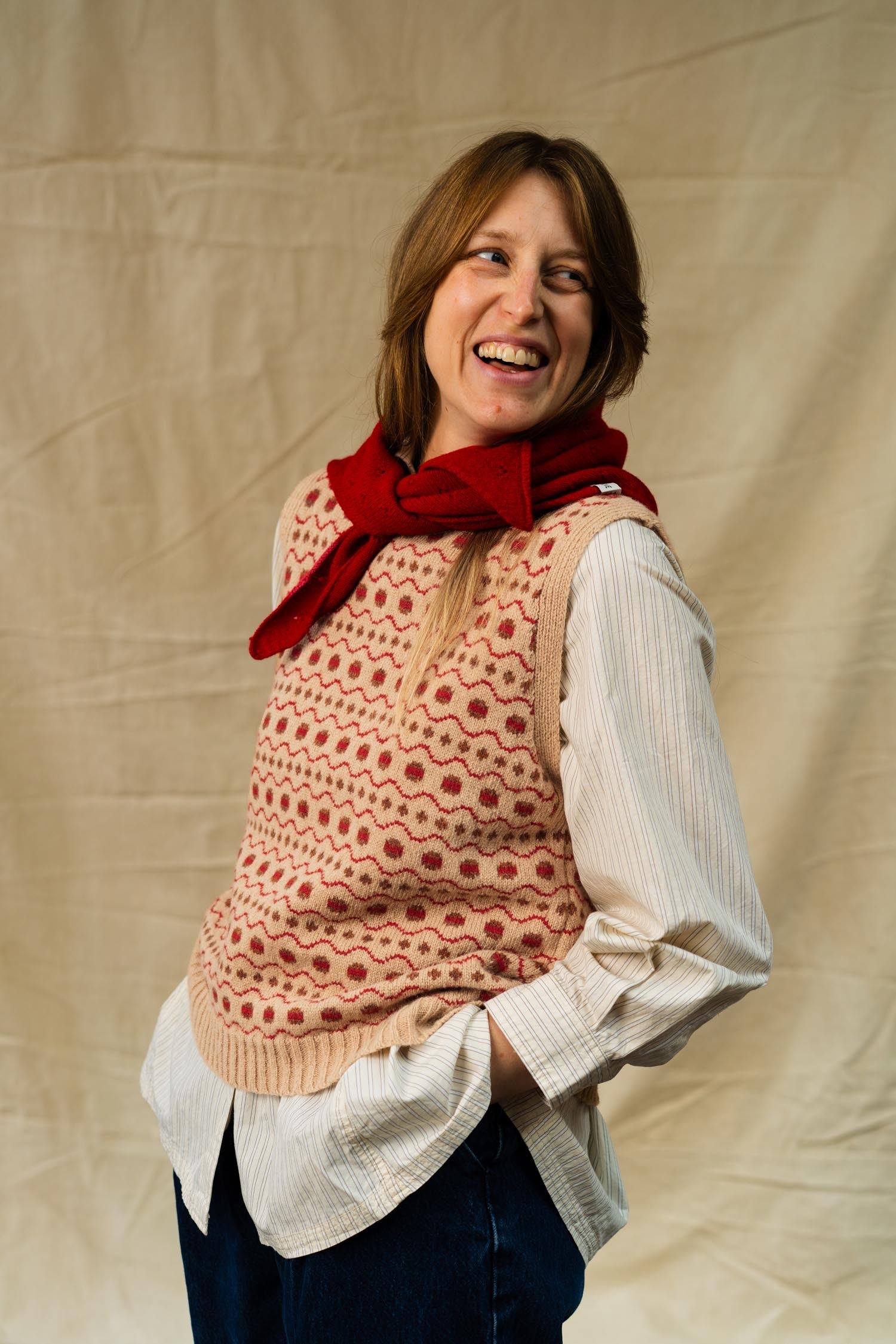 Pointelle Neckerchief | Red