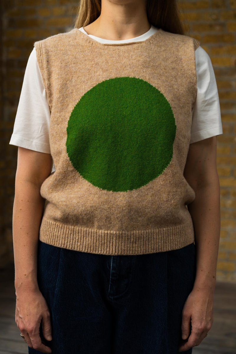 Green Dot Knitted Top