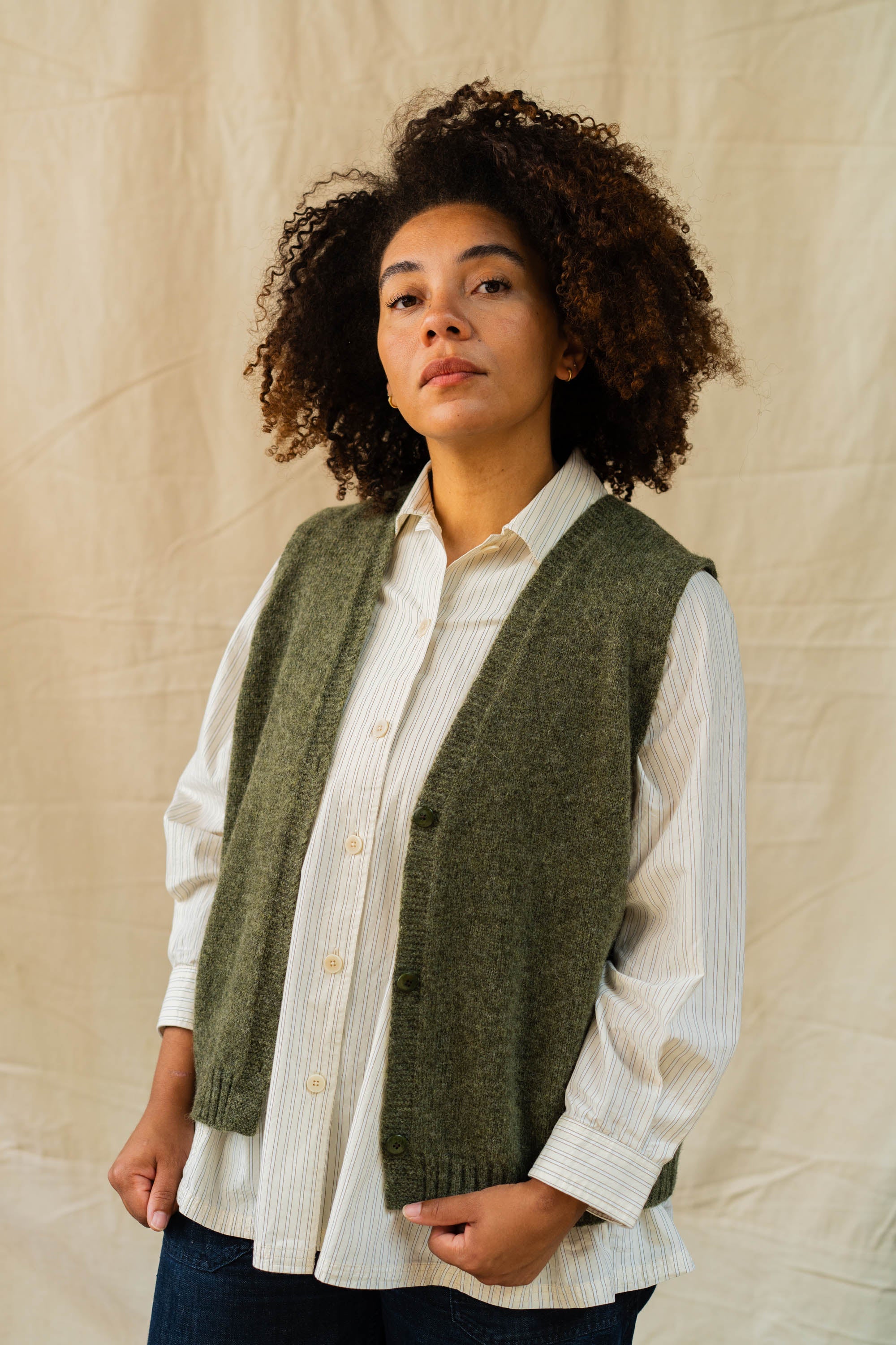Button Up Vest | Olive