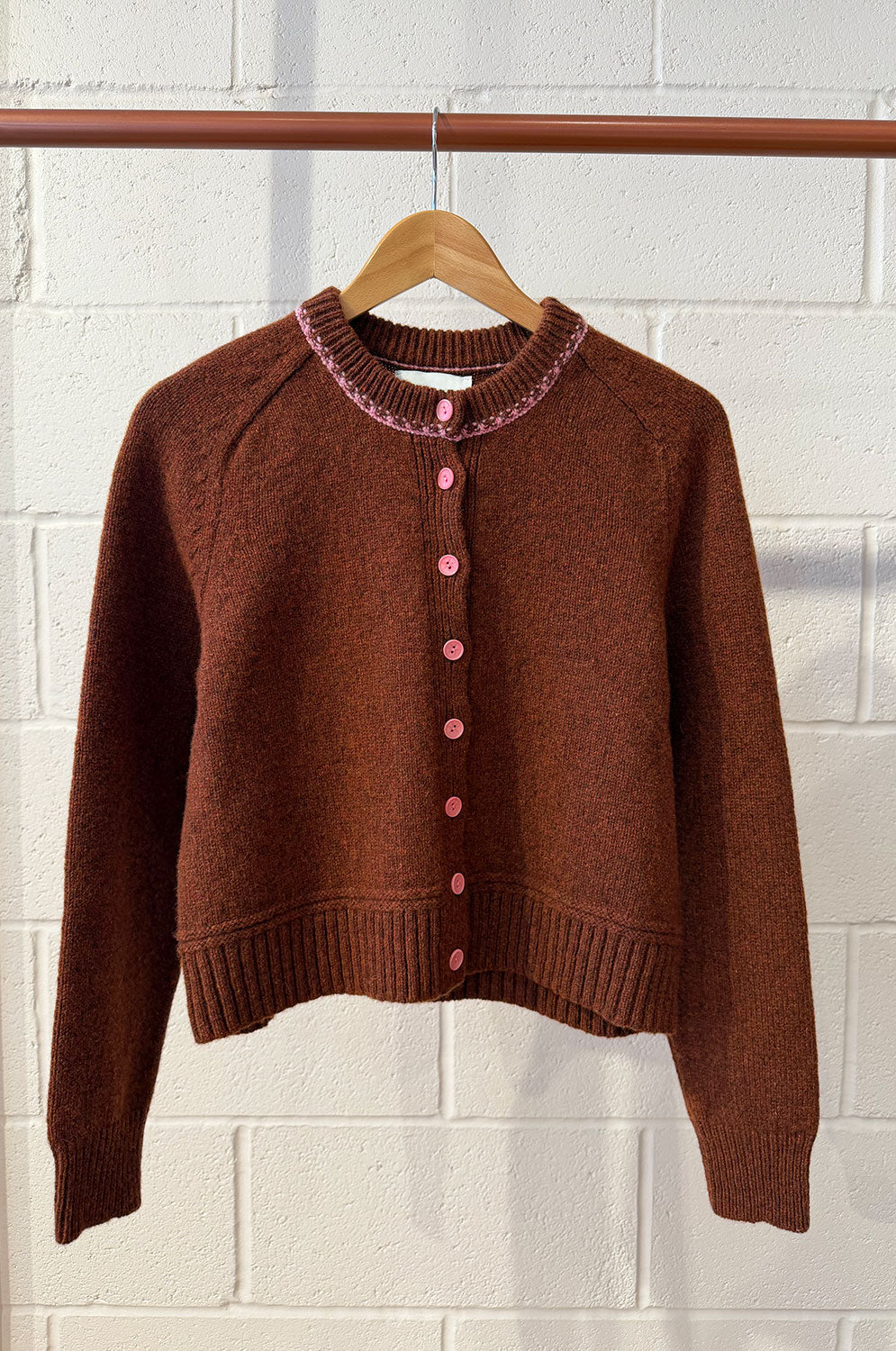 Cecilia Cardigan, Rust Lambswool & Cashmere