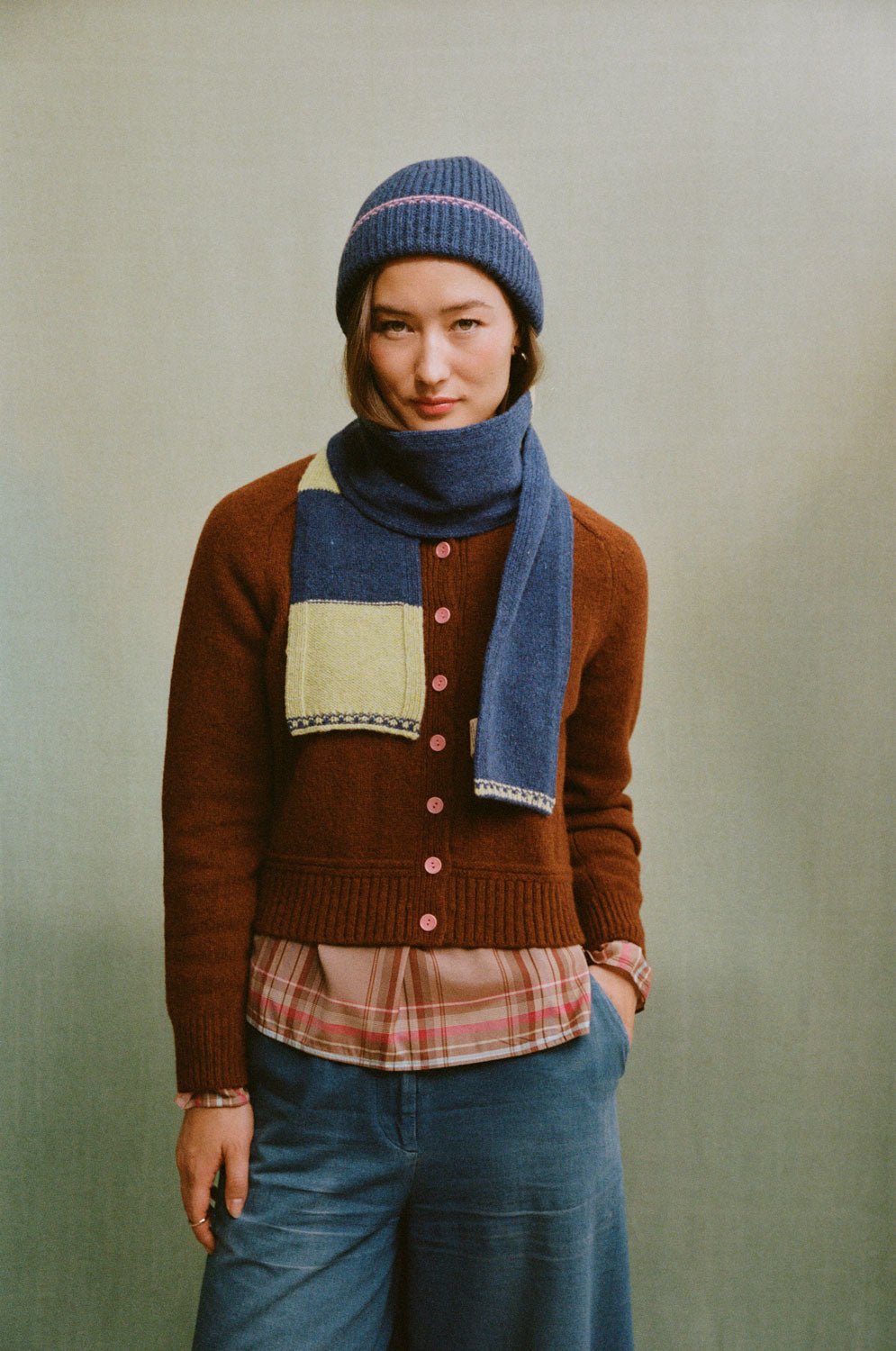 Cecilia Cardigan, Rust Lambswool & Cashmere