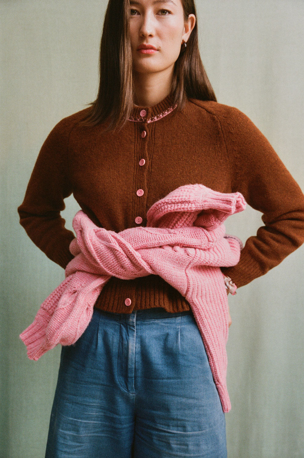 Cecilia Cardigan, Rust Lambswool & Cashmere