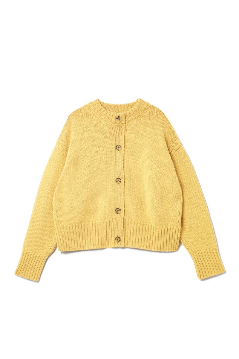 Raye British Wool Cardigan Butter Yellow