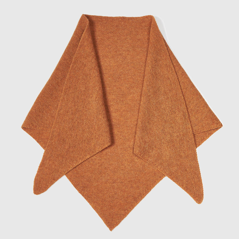 Women's 100% Wool Triangle scarf in Oxide Orange. British Made.