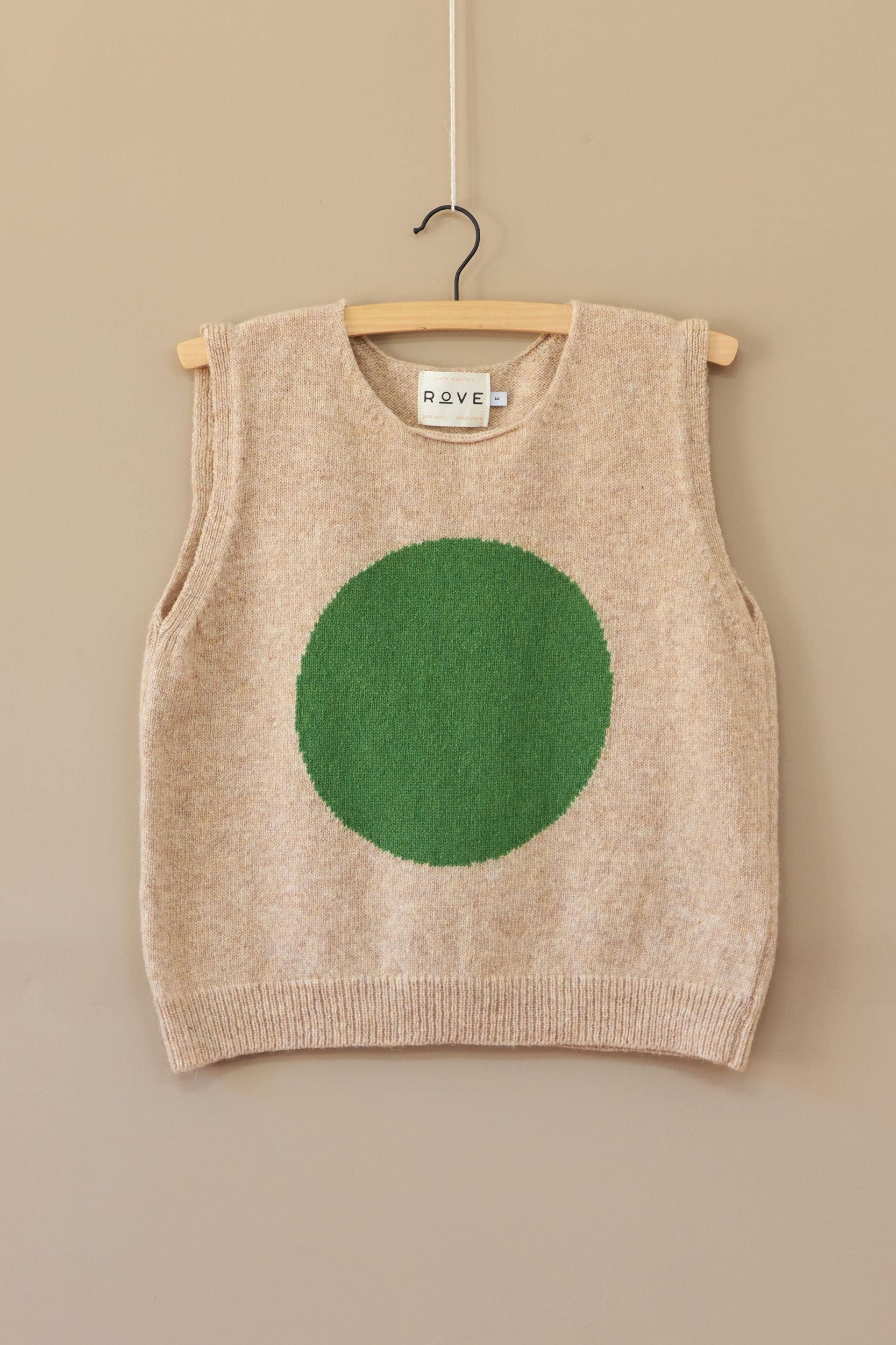 Green Dot Knitted Top