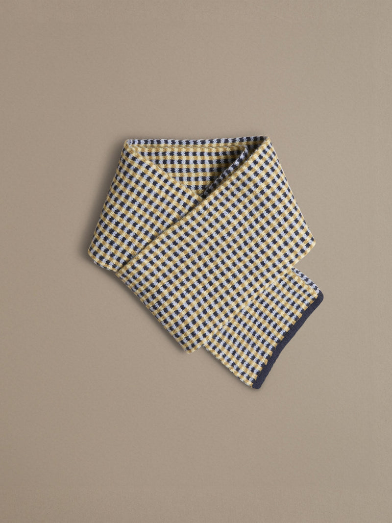 Small Check Scarf | Navy