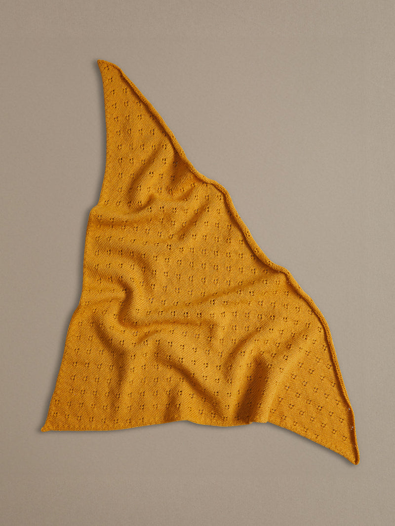 Lambswool triangle neck scarf in yellow