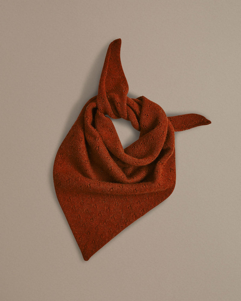 Lambswool neckerchief in rust red made in UK