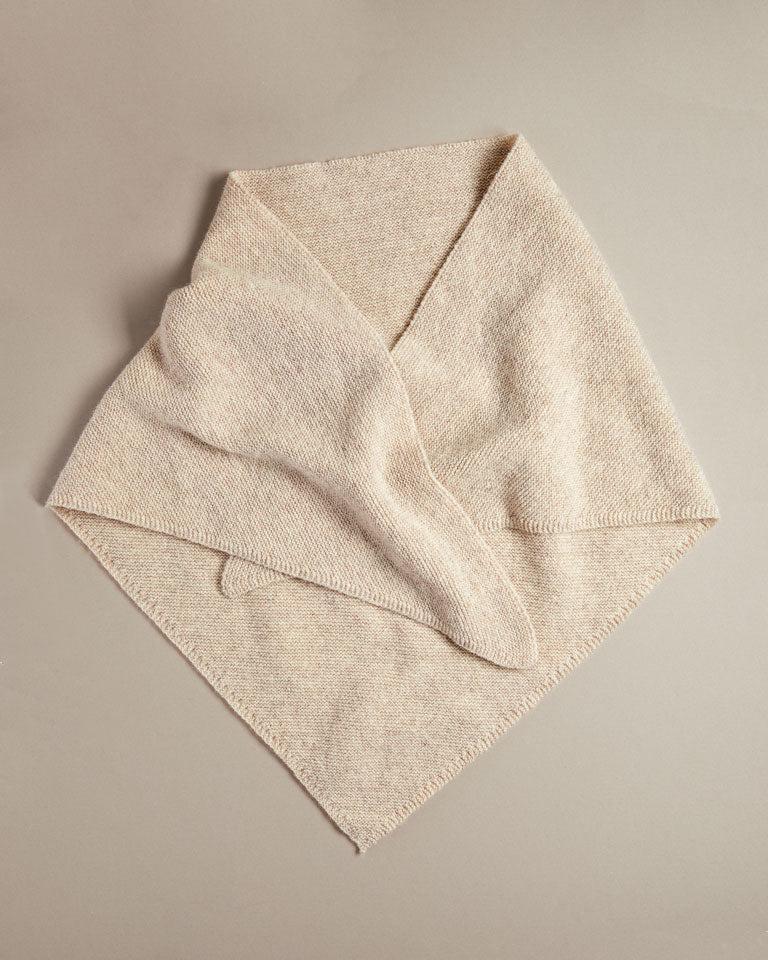 British made 100% Wool Triangle Scarf in Flax Cream