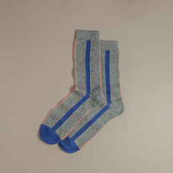 British Made Organic Cotton Socks in Blue and Grey