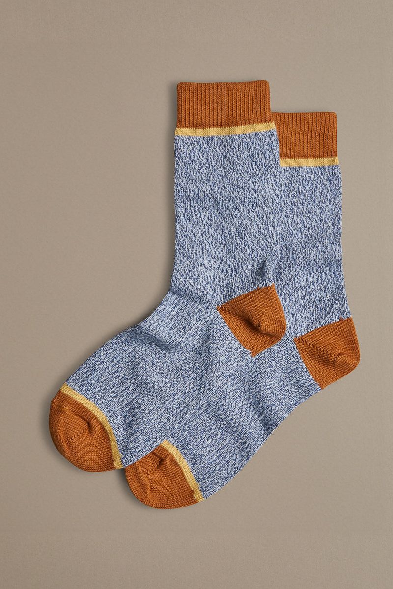 Blue marl organic cotton socks made in Britain