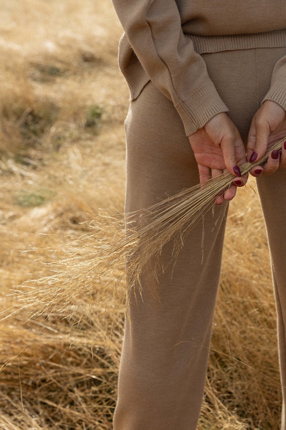 Bene 100% Merino Wide Pants Beige