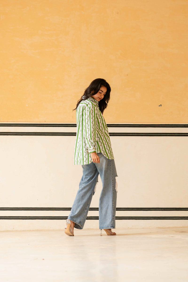 Olive Stripe Millie Shirt