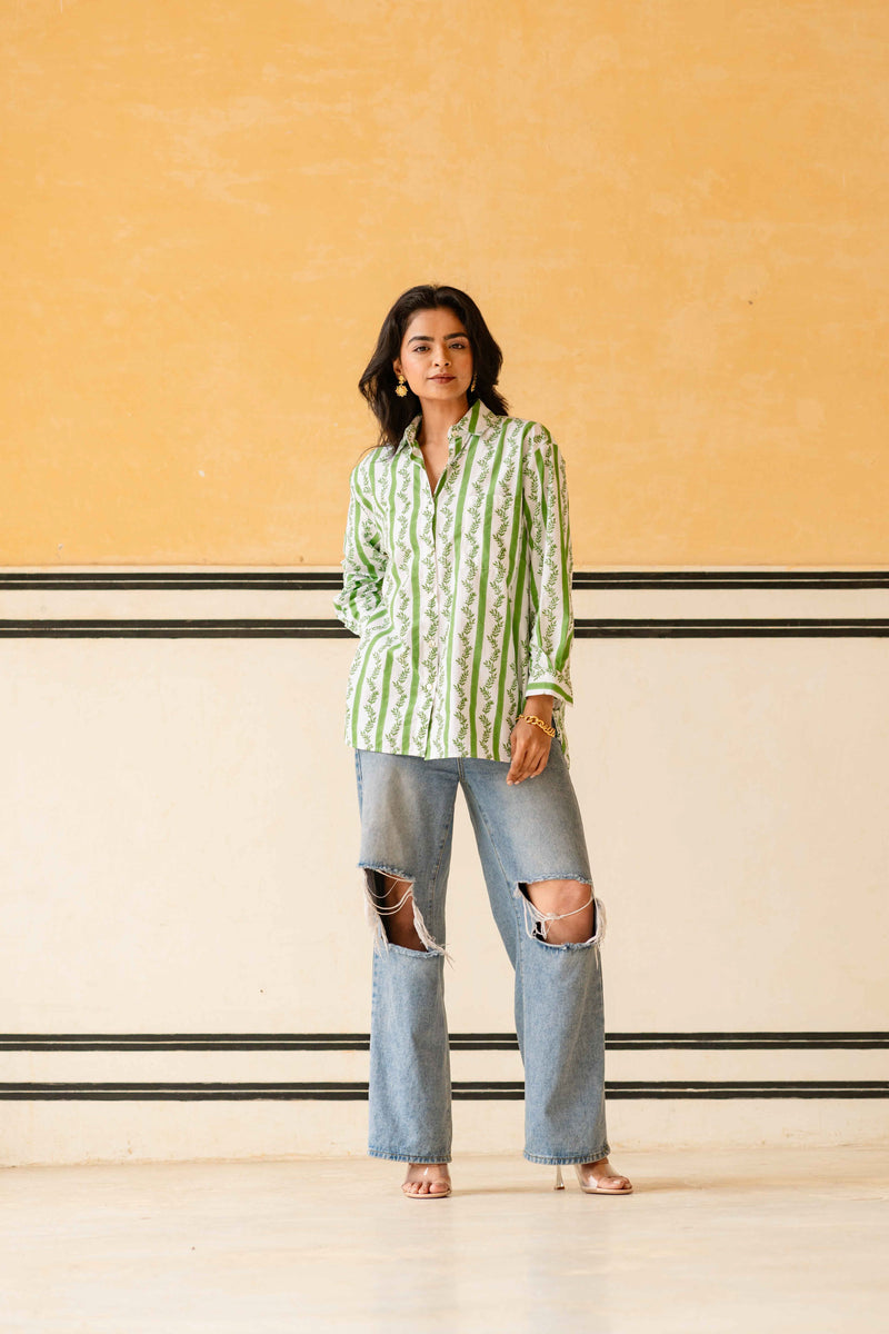 Olive Stripe Millie Shirt