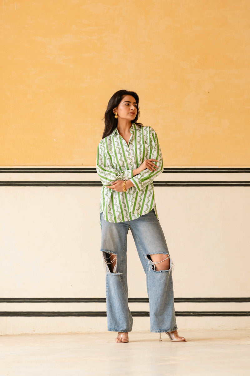 Olive Stripe Millie Shirt