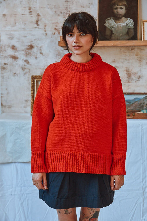 STÉPHANIE Sweater in Red - 100% Cruelty Free Merino Wool | L'Envers