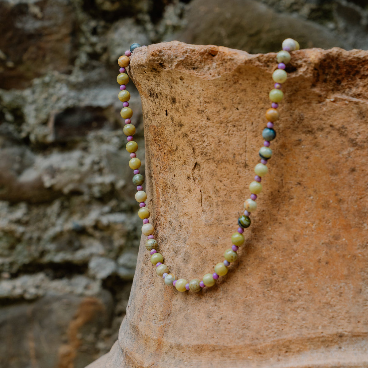 Sage & Lilac Beaded Necklace