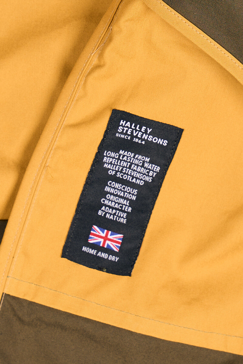 Waxed Cotton Overcoat || Mustard & Midnight Blue