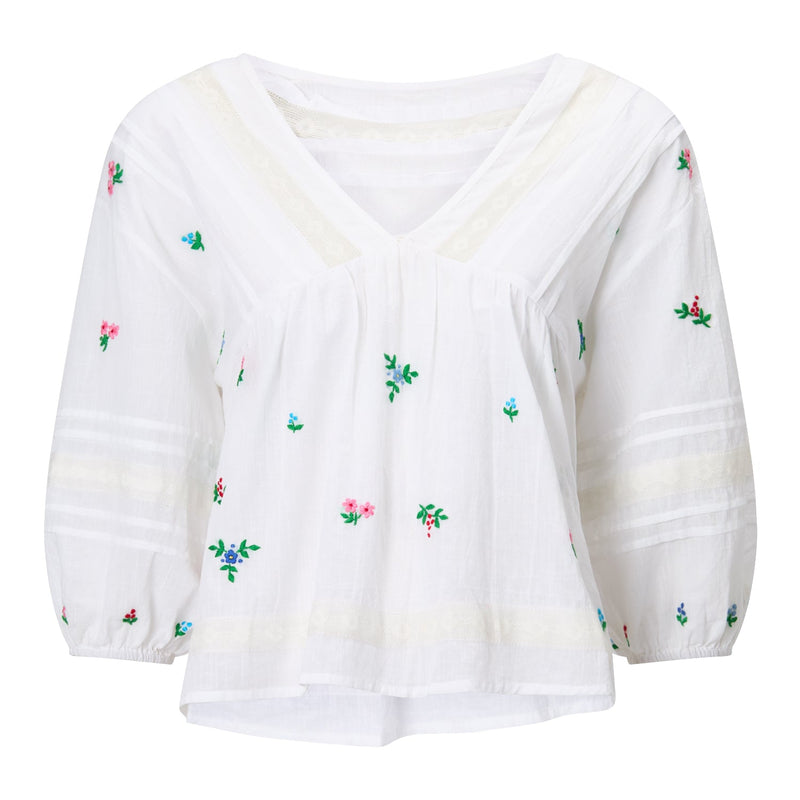 Flower Embroidery Alice Blouse