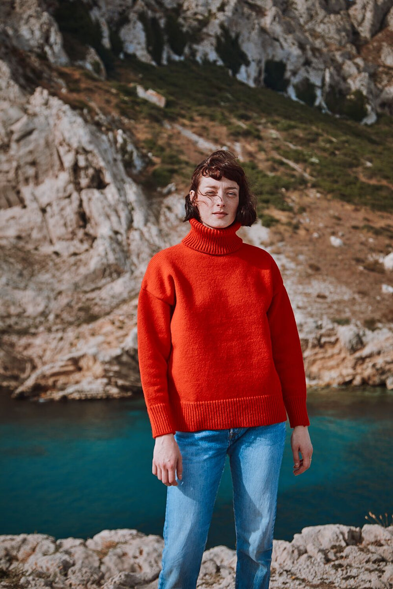 THÉRÈSE Sweater in Red - 100% Cruelty Free Merino Wool - L'Envers