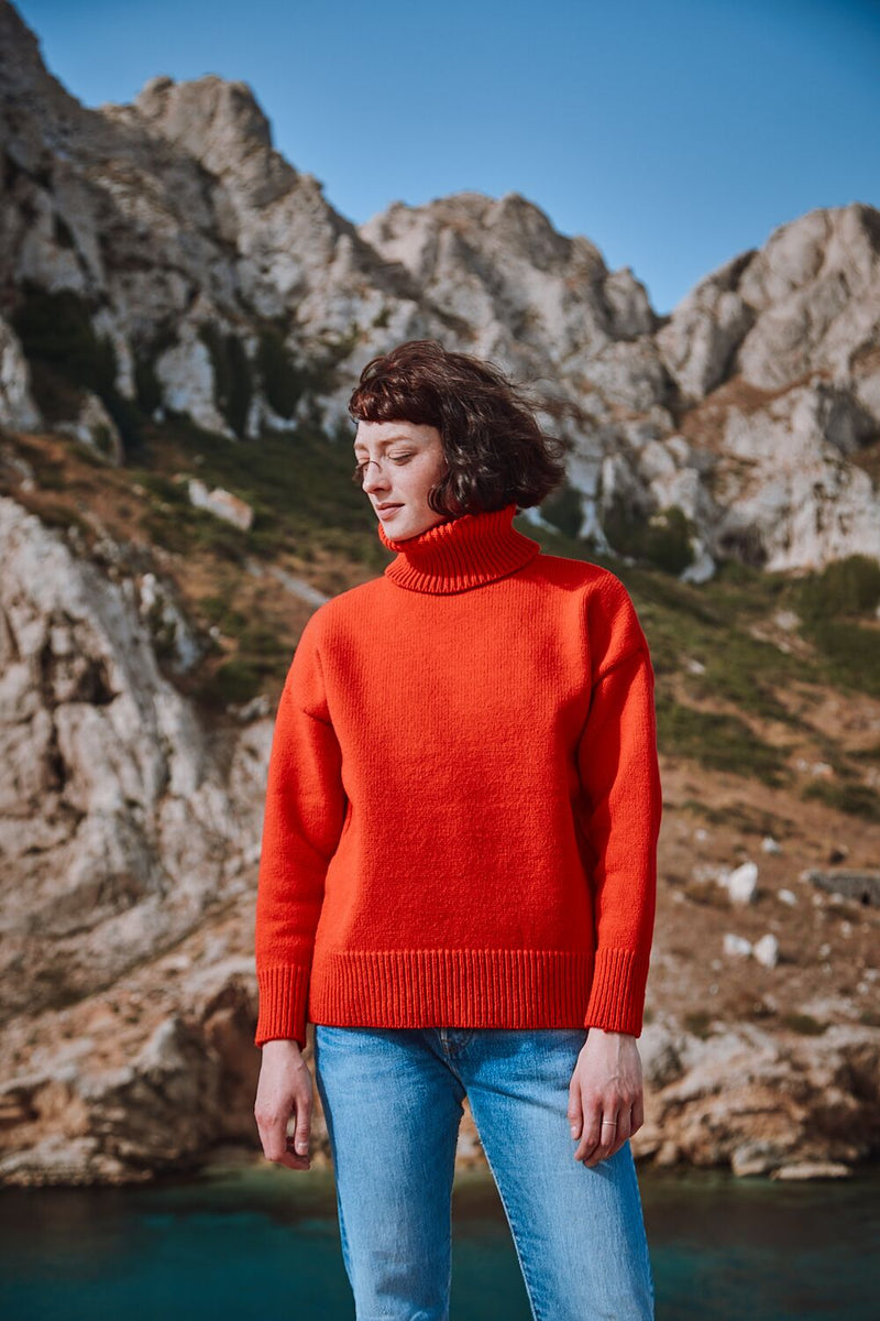 THÉRÈSE Sweater in Red - 100% Cruelty Free Merino Wool - L'Envers