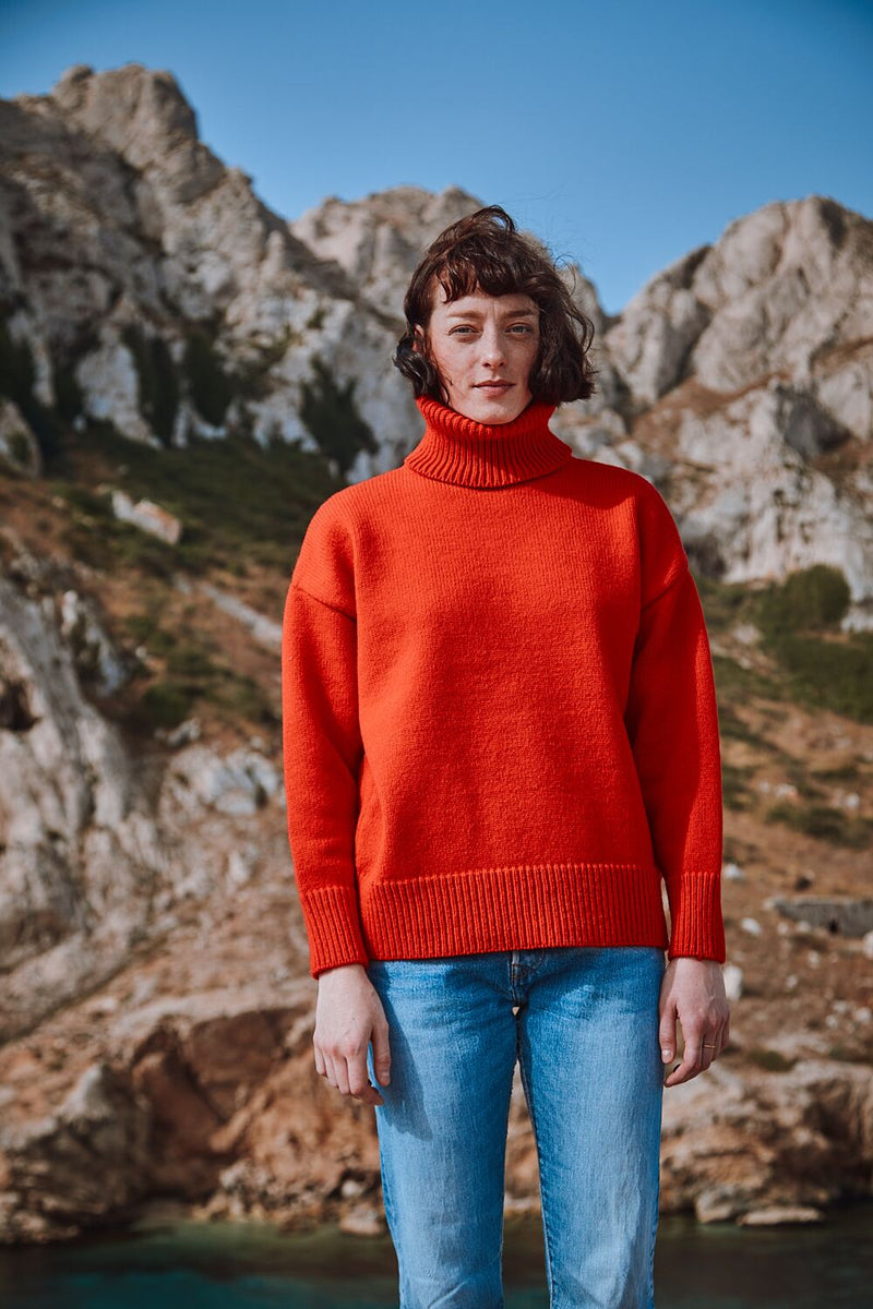 THÉRÈSE Sweater in Red - 100% Cruelty Free Merino Wool - L'Envers