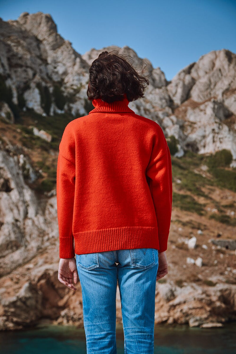 THÉRÈSE Sweater in Red - 100% Cruelty Free Merino Wool - L'Envers