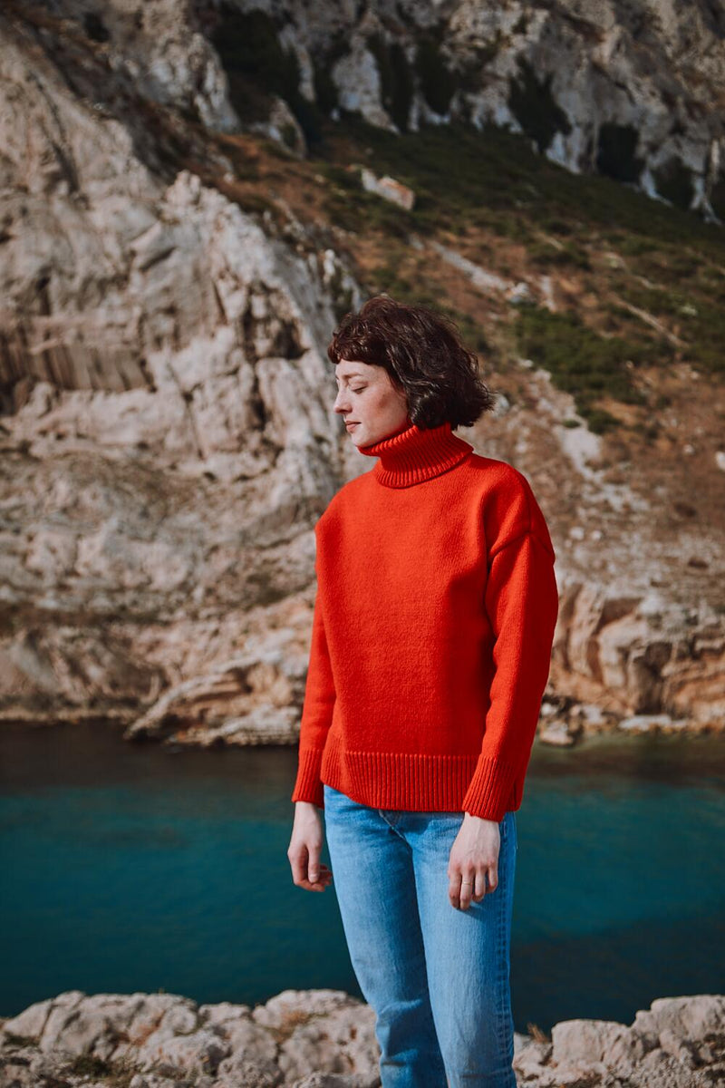 THÉRÈSE Sweater in Red - 100% Cruelty Free Merino Wool - L'Envers