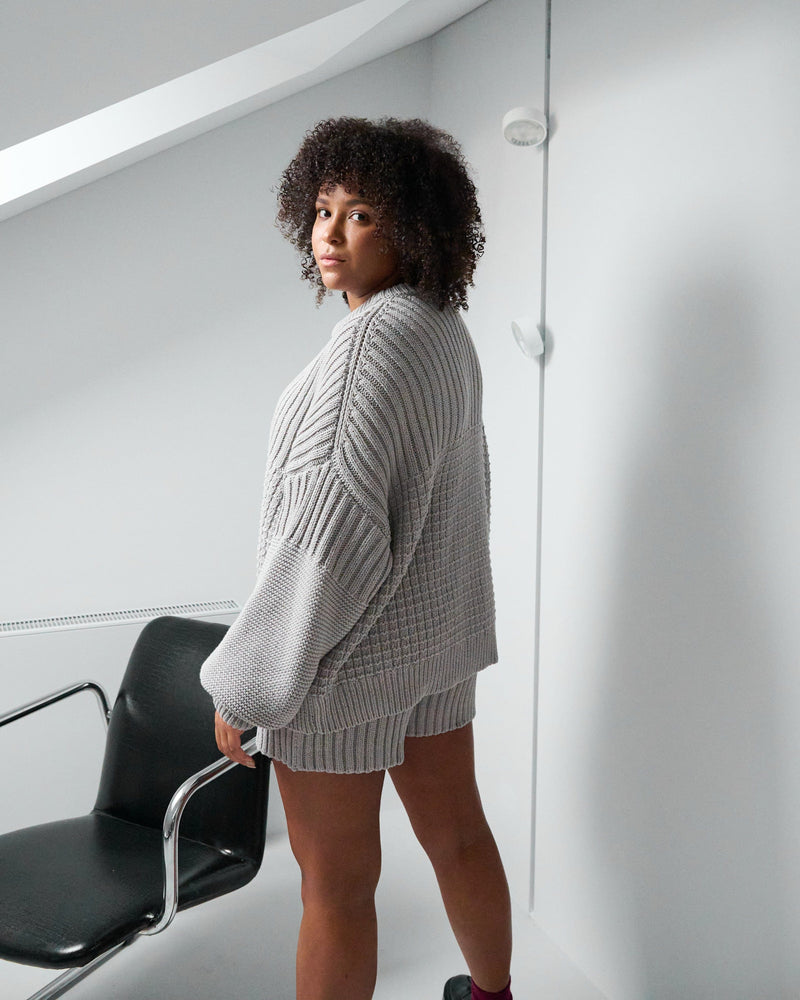 Delčia: Cloud Grey Cotton Sweater