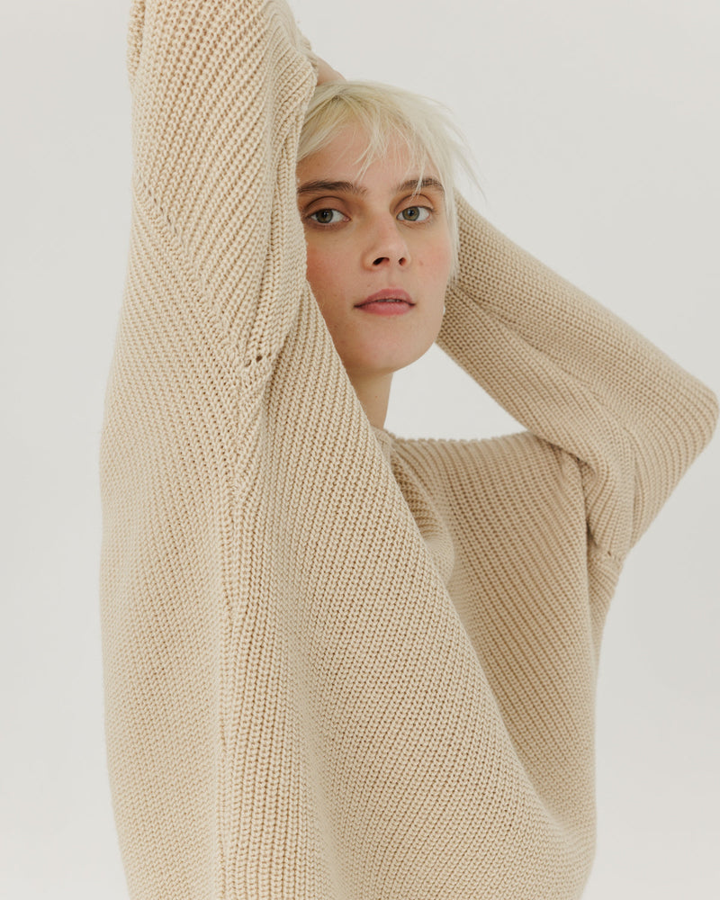 Laumės: Beige Merino Wool Sweater