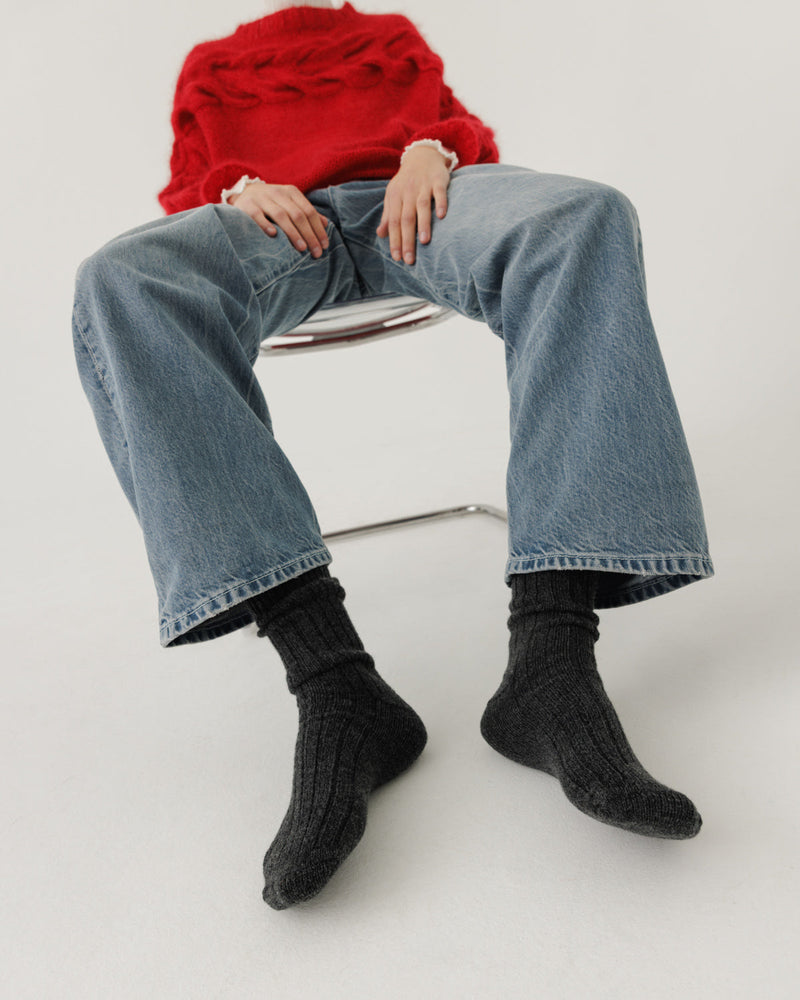 Draugystė: Charcoal Cashmere Socks