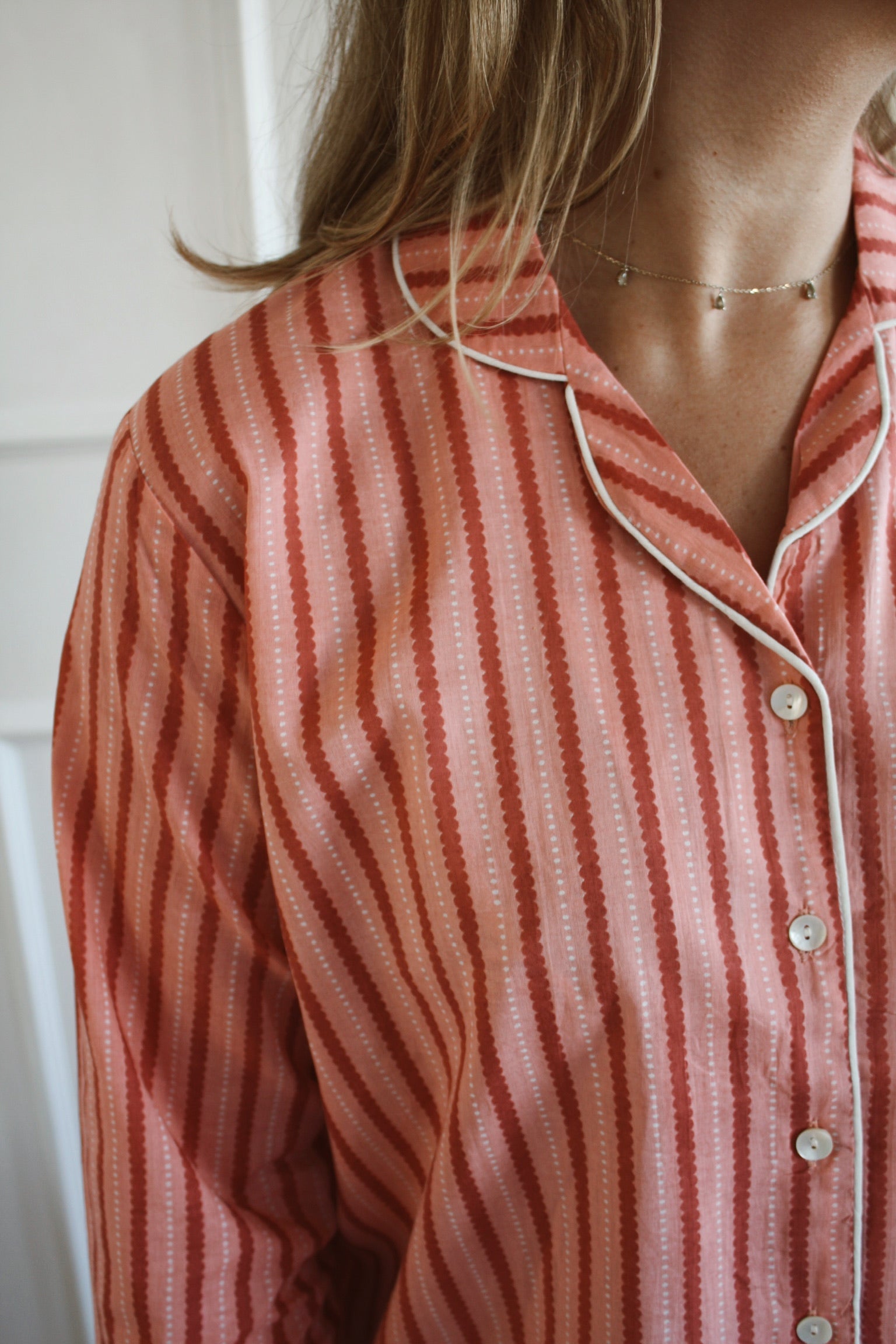 Pink Stripe Long Pyjama Set