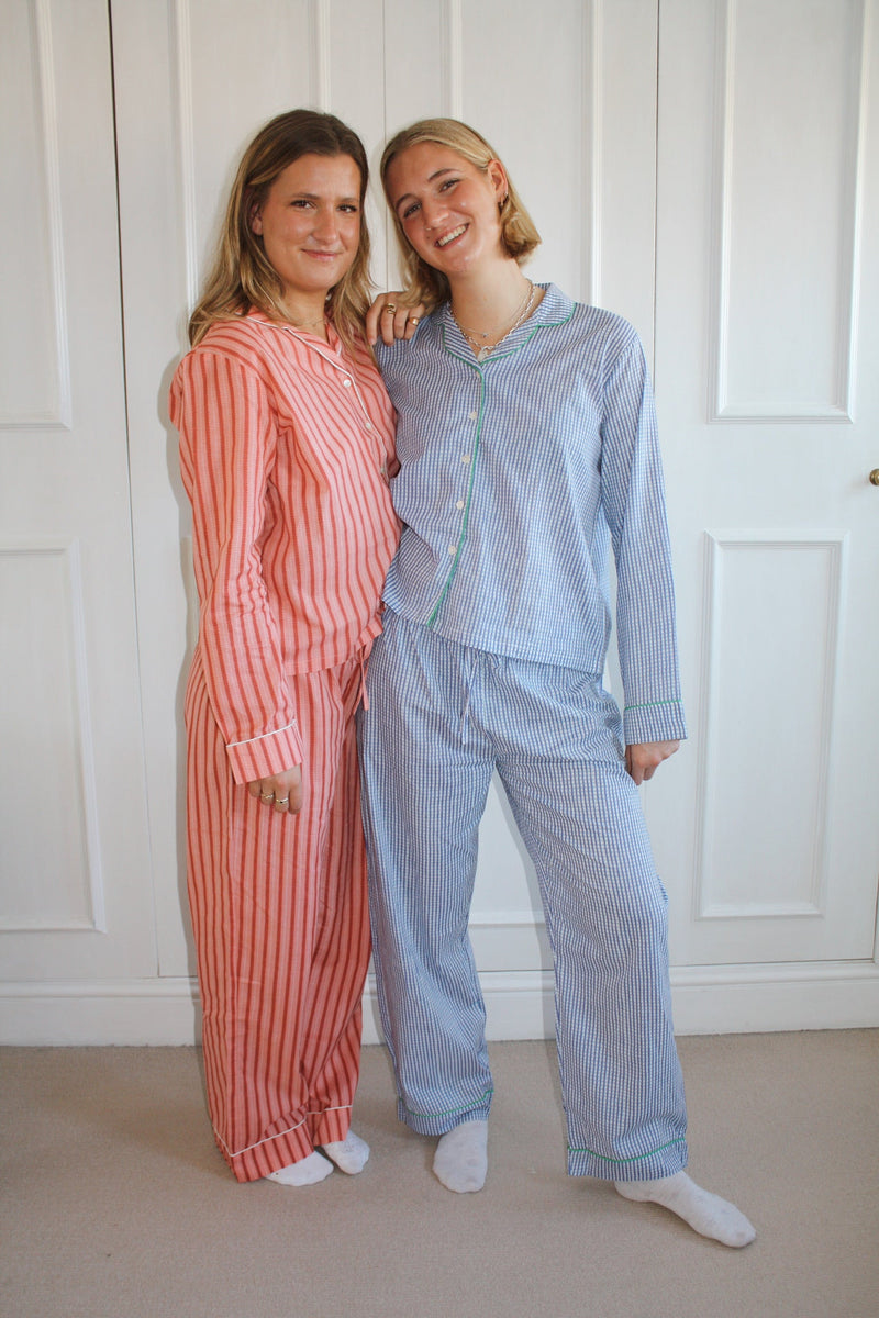 Blue Gingham Long Pyjama Set