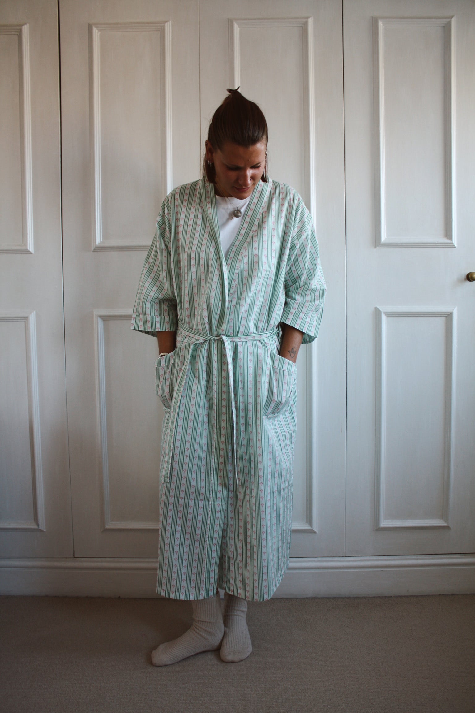 Green Stripe Robe