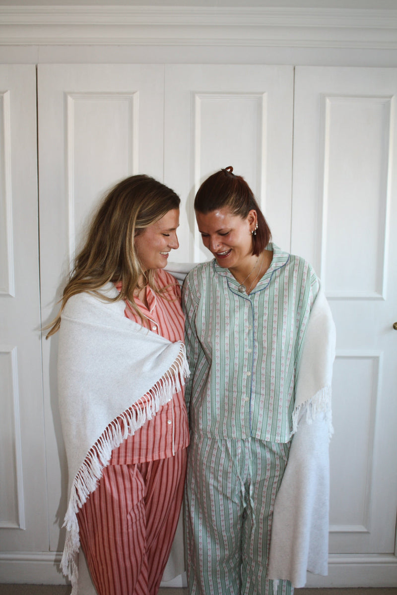 Green Stripe Long Pyjama Set