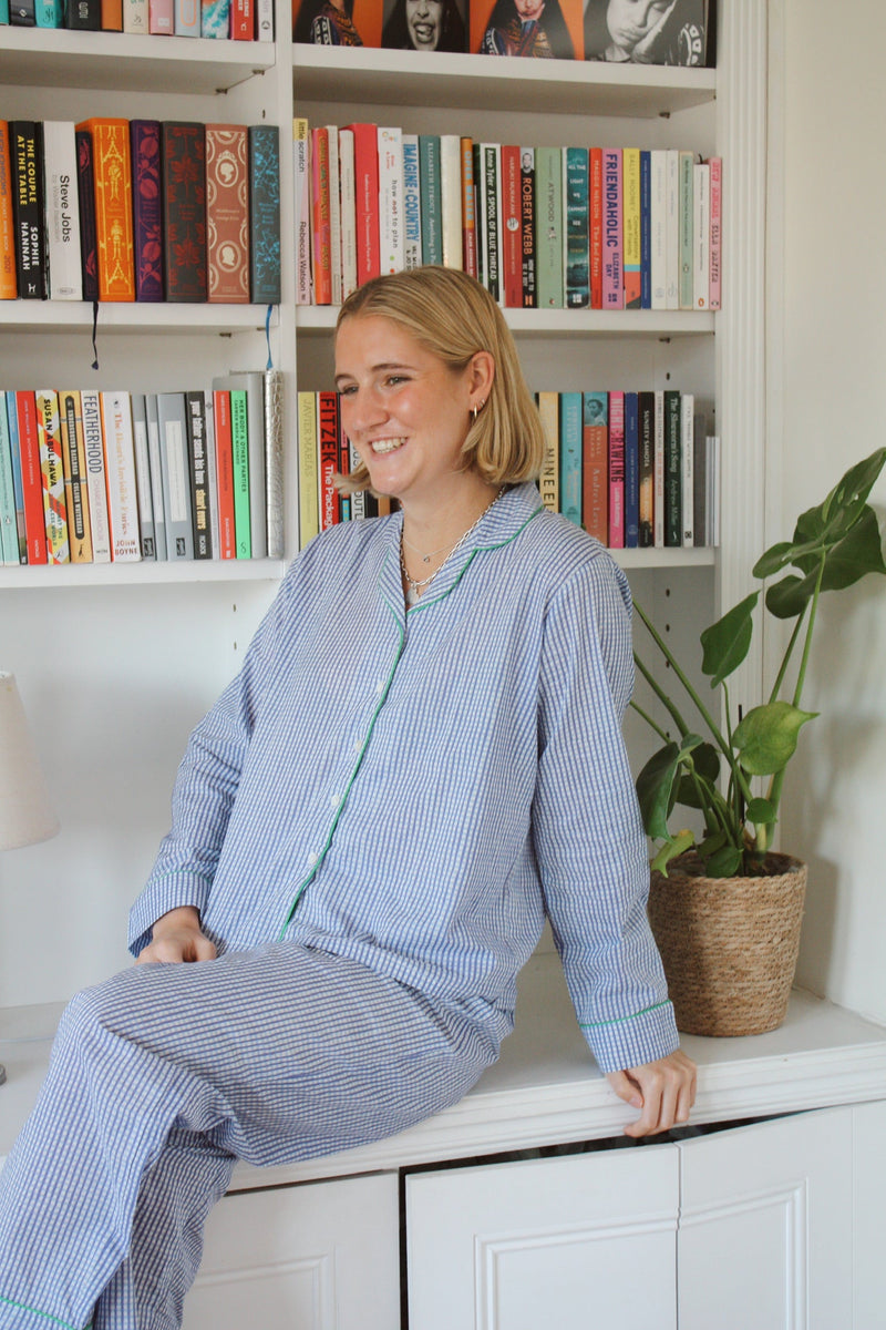Blue Gingham Long Pyjama Set