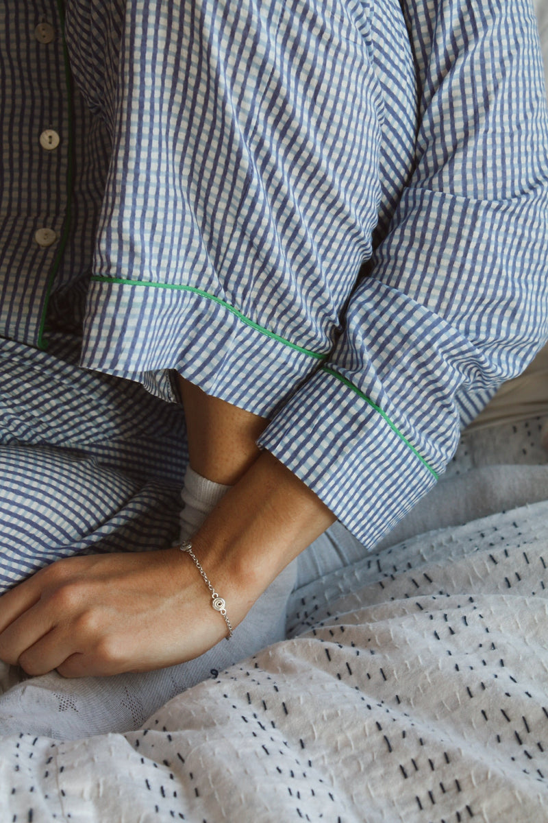 Blue Gingham Long Pyjama Set