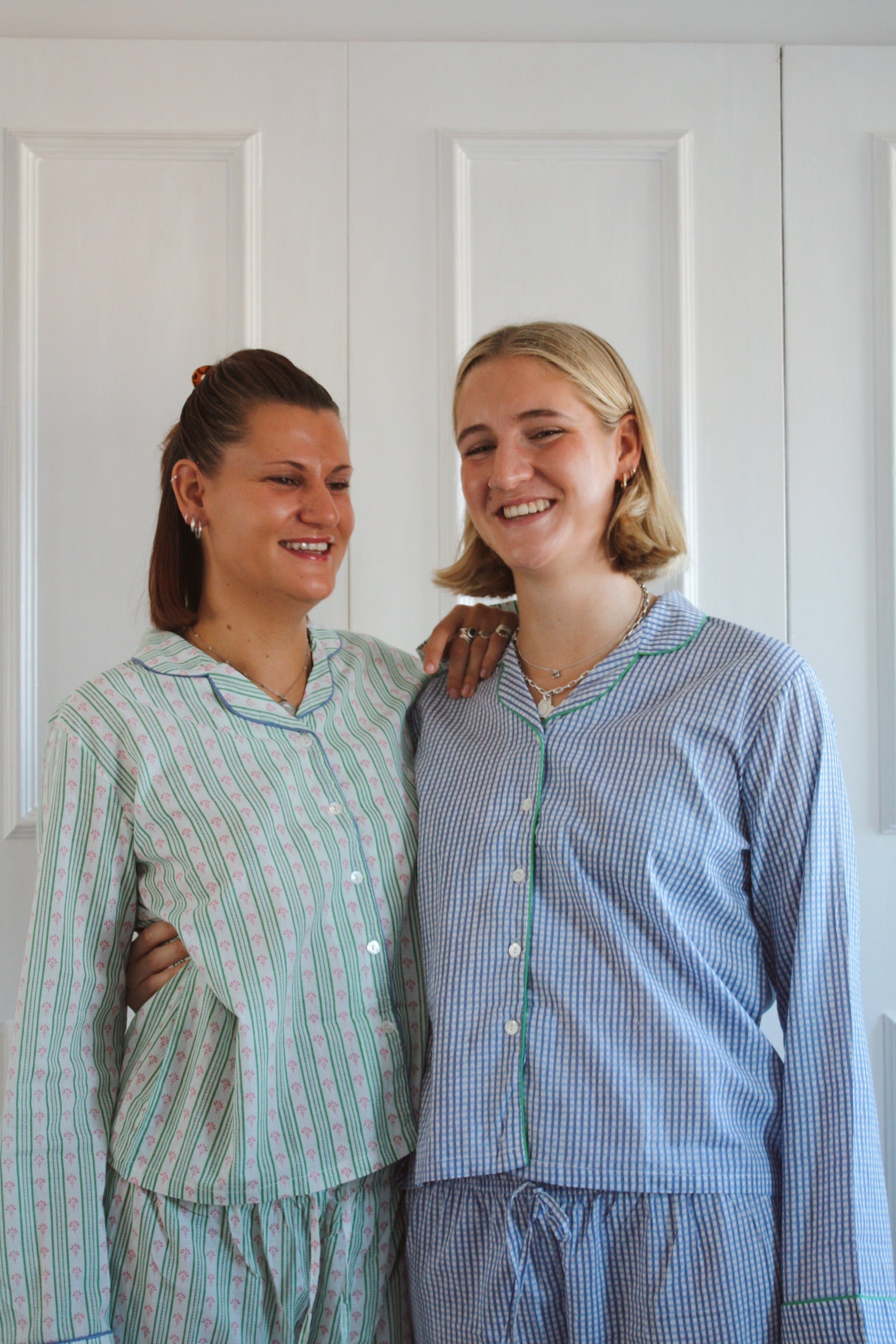 Blue Gingham Long Pyjama Set