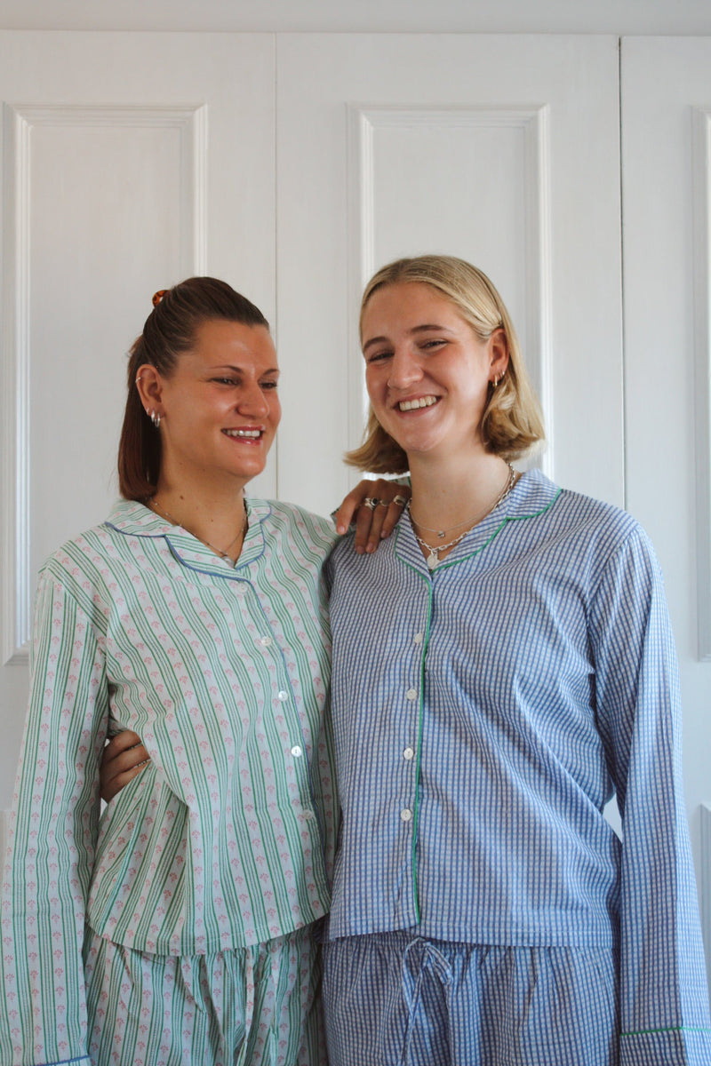 Blue Gingham Long Pyjama Set