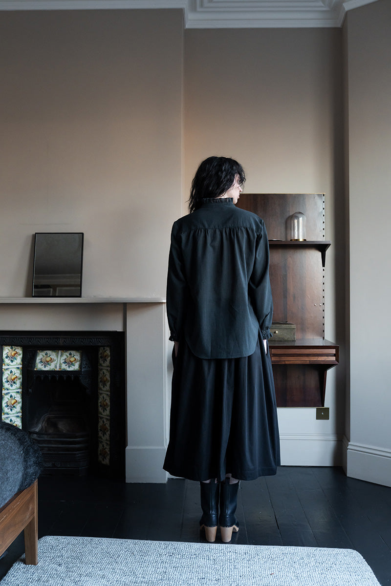 Tina Gathered Midi Skirt Black