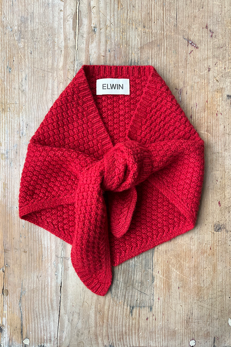 Triangle Scarf Lambswool Red