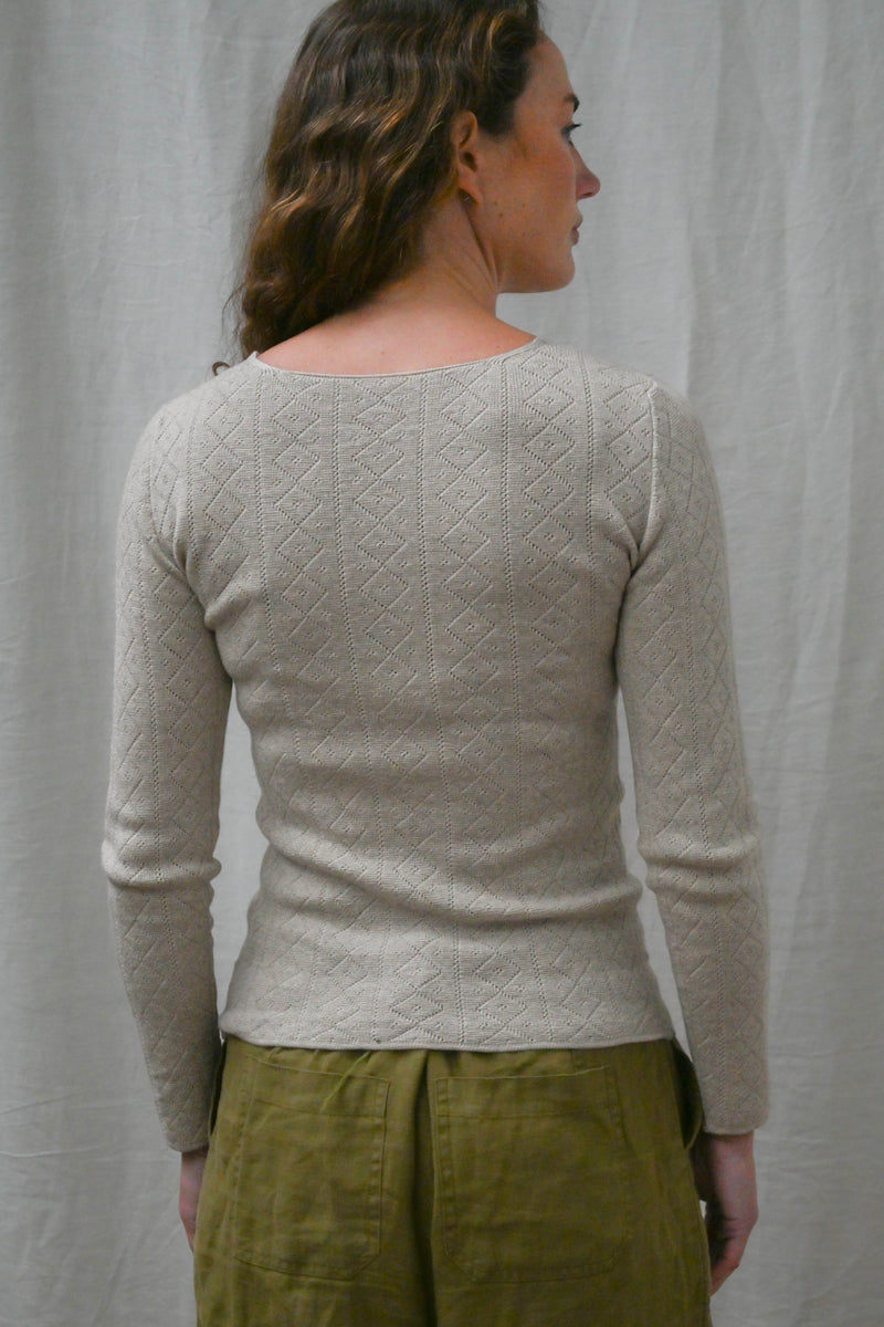 'Tricot de Peau' Fine Merino Base Layer in Light Oatmeal