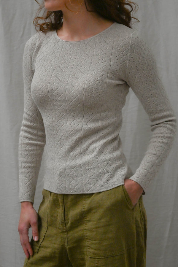 'Tricot de Peau' Fine Merino Base Layer in Light Oatmeal