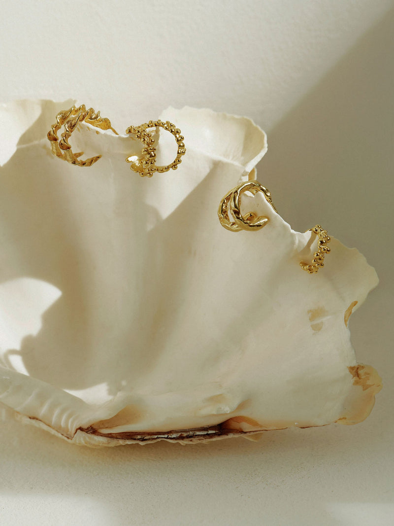 Talisman Small Hoop Earrings Gold