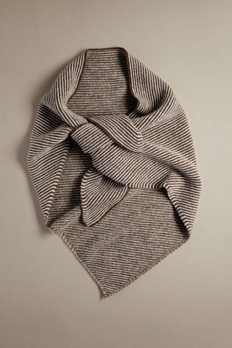 Triangle Scarf | Cedar Brown Stripe