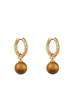 Tiger’s Eye Drop Hoops