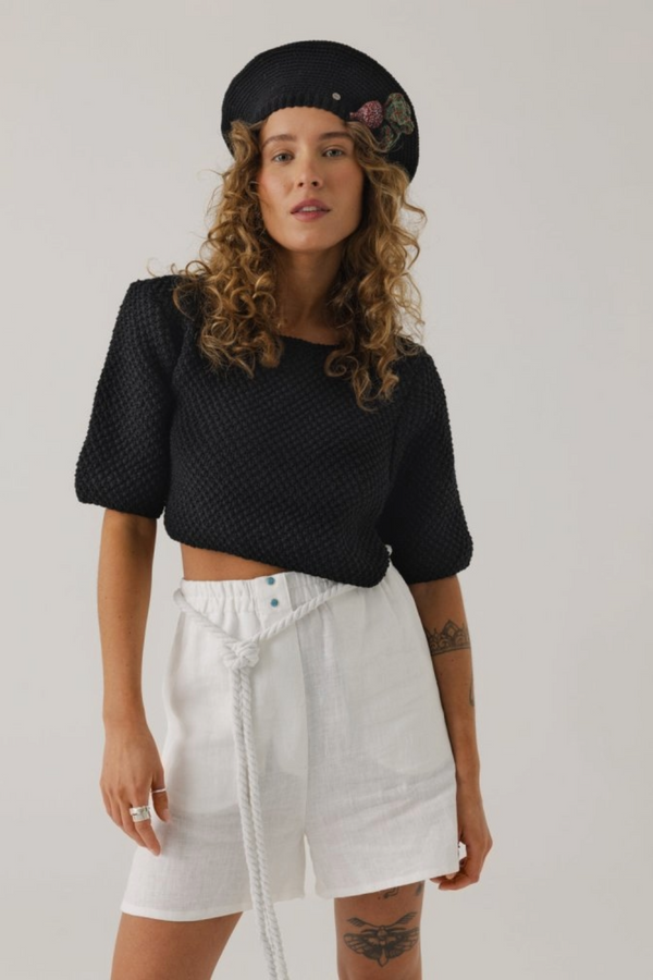 Lake Galvė: Handmade Black Top