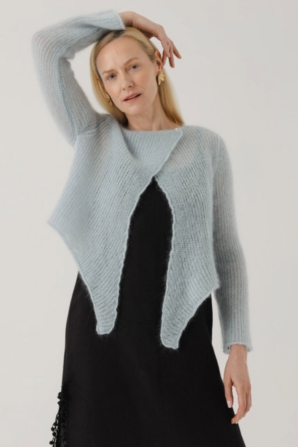 Skraistas: Dew Silk & Mohair Cropped Cardigan